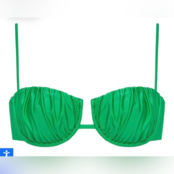 Montce Emerald Shimmer Petal Bikini Top L - Picture 2 of 4